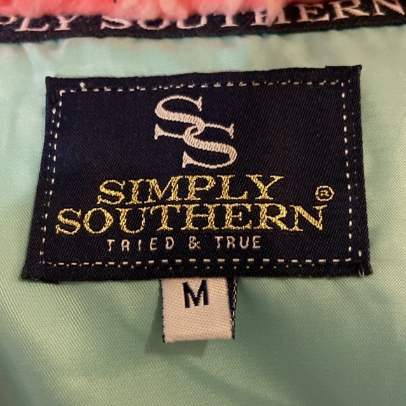 Simply Southern Fleece Vest Mint Pink Sherpa Size Medium - Picture 5 of 8